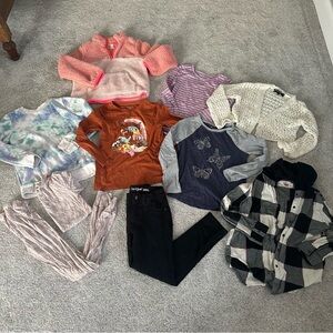 10 piece girls size 7/8 clothing lot. Cat & jack, place and more